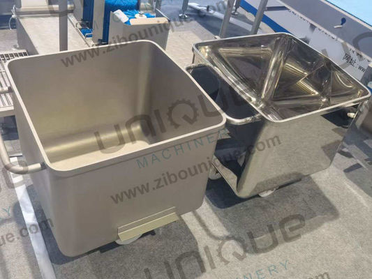 Chariot à viande pour le transport de poulet, de viande bovine et de poisson dans les usines de transformation 200L SUS304