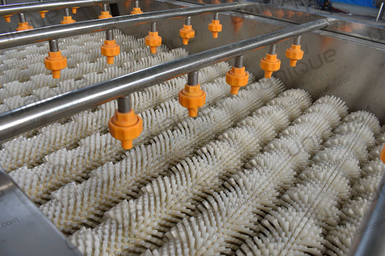 Laveuse à rouleaux à brosse en spirale continue pour légumes et fruits avec équipement de nettoyage
