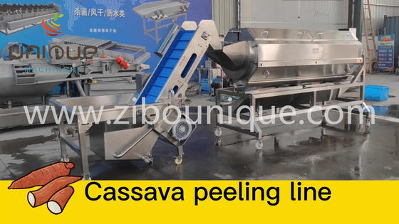 Machine à éplucher les radis de pommes de terre à rouleaux rotatifs avec fonctionnement de production automatique