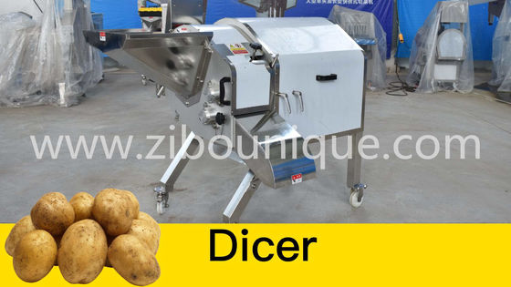Machine de coupe d'oignon industrielle avec une efficacité de coupe de cube de légumes électrique de 1,5 kW